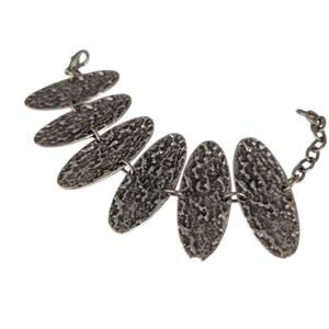Handmade Vintage textured bracelet pewter clasp 7" Pewter Disks 6 43x18mm.EVC